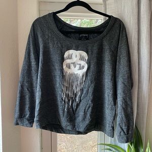 Stussy Heather Gray Pullover Sweatshirt Size M
